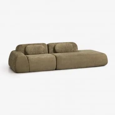 Sofá Modular De Canto Em 2 Peças Com Chaise Longue Direita Em Chenille Embalado A Vácuo Mérida Chenille Grossa Verde Sálvia - Sklum