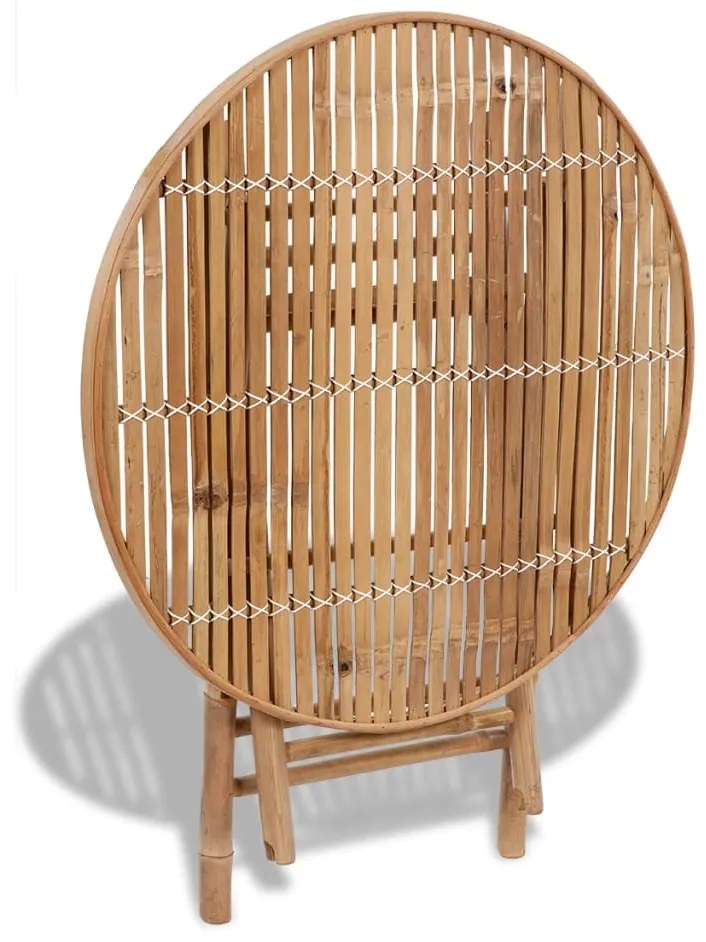 5 pcs conjunto de jantar dobrável p/ exterior bambu
