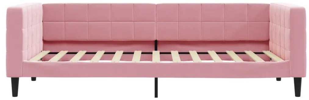 Sofá-cama com colchão 90x200 cm veludo rosa