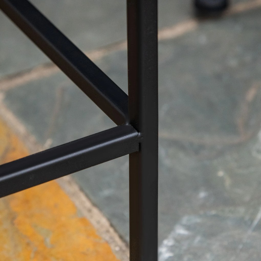 Suporte para Vasos de Metal 3 Peças Empilháveis Suporte para Plantas com Bancada de Azulejo Decorativa para Interiores e Exteriores 31,5x31,5x60,5 cm
