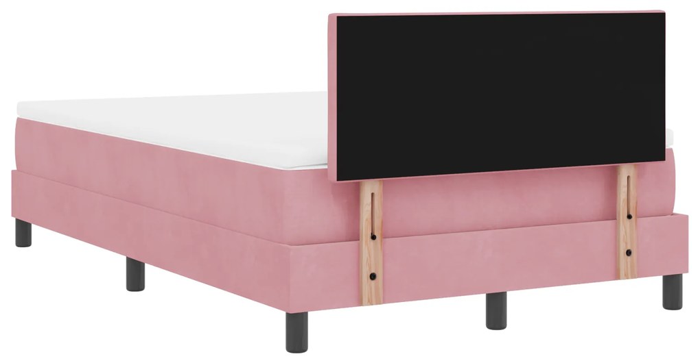 Cama Box com Colchão vidaXL Rosa 120x200 cm Veludo