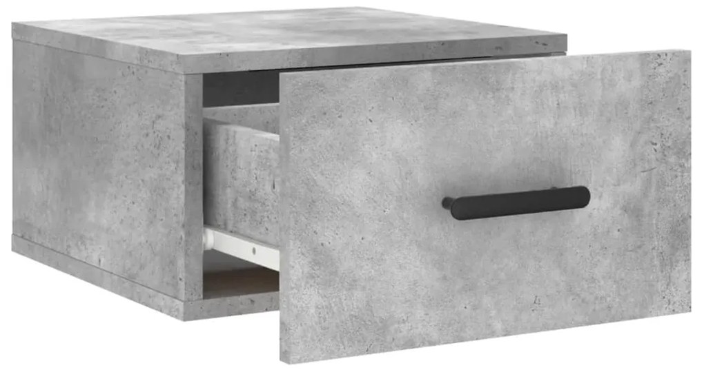 Mesa cabeceira montagem na parede 35x35x20 cm cinzento cimento