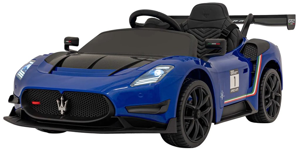 Carro elétrico para Crianças 12V 4 Motores Maserati MC20 GT2, Rodas de EVA, Assento de couro Azul