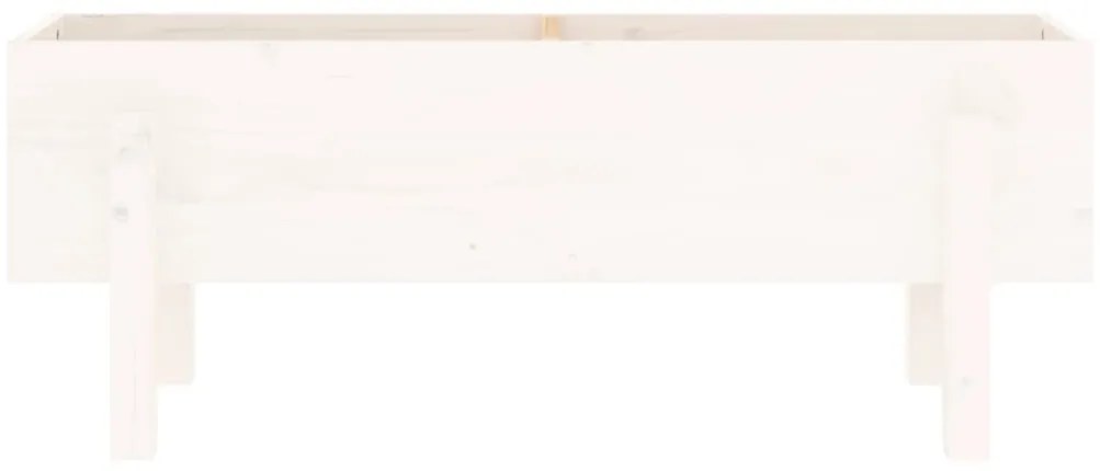 Canteiro elevado de jardim 101x30x38 cm pinho maciço branco