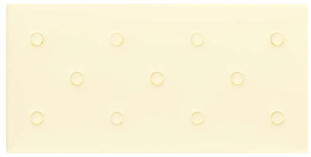 Painel de parede 12 pcs 60x30 cm couro artificial 2,16 m² creme