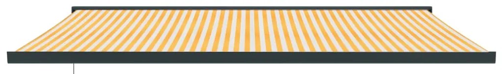 Toldo retrátil 5x3 m tecido e alumínio amarelo e branco