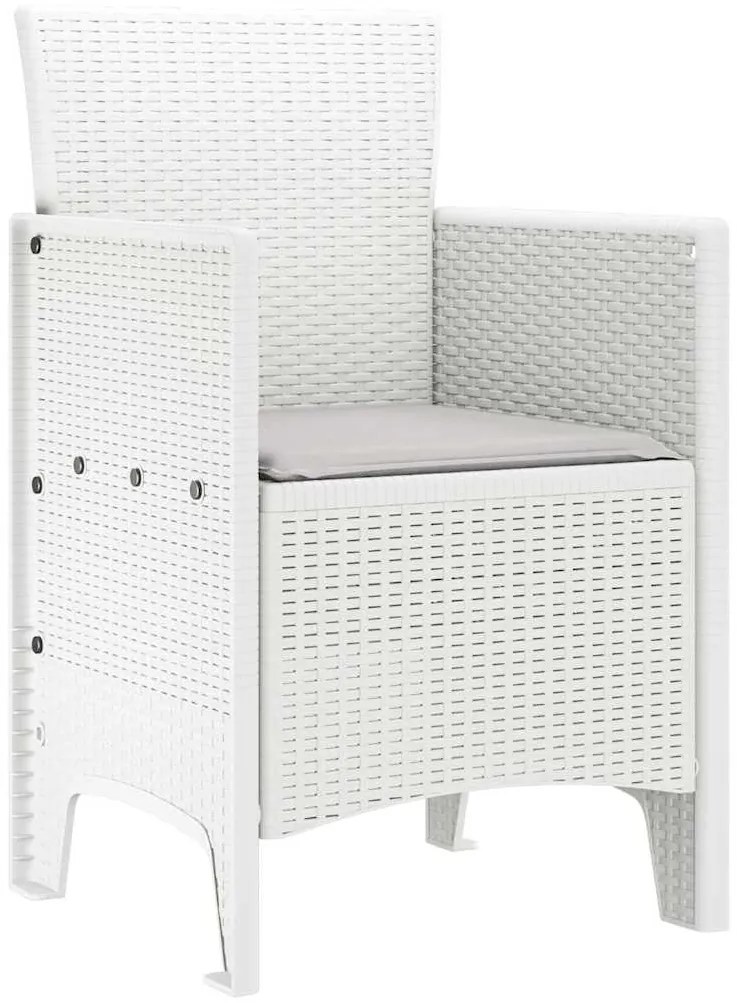 Cadeiras de Jardim com Almofadas 4 pcs Branco 53 x 49 x 85 cm