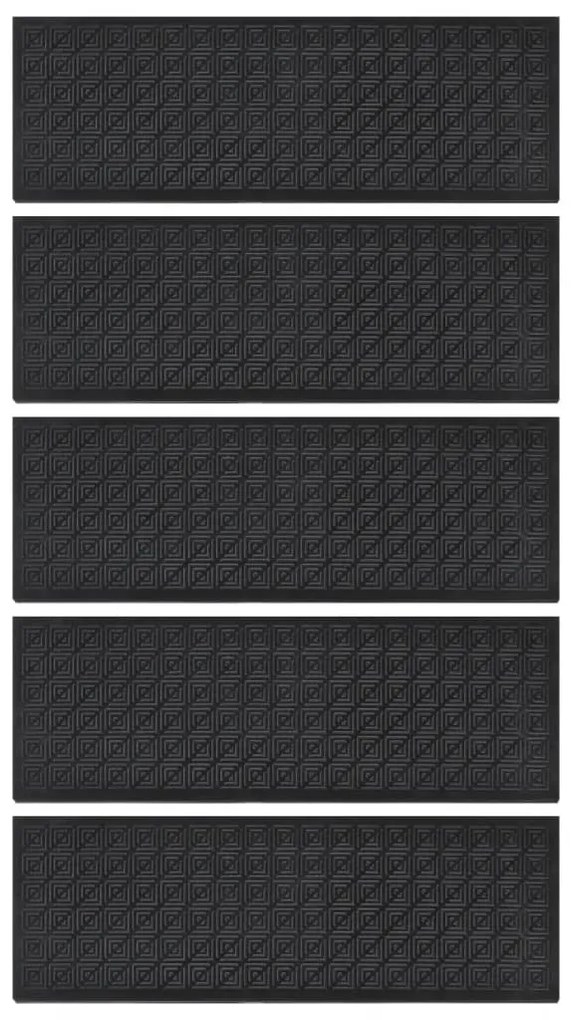 Tapetes de escada 5 pcs 25x75 cm borracha