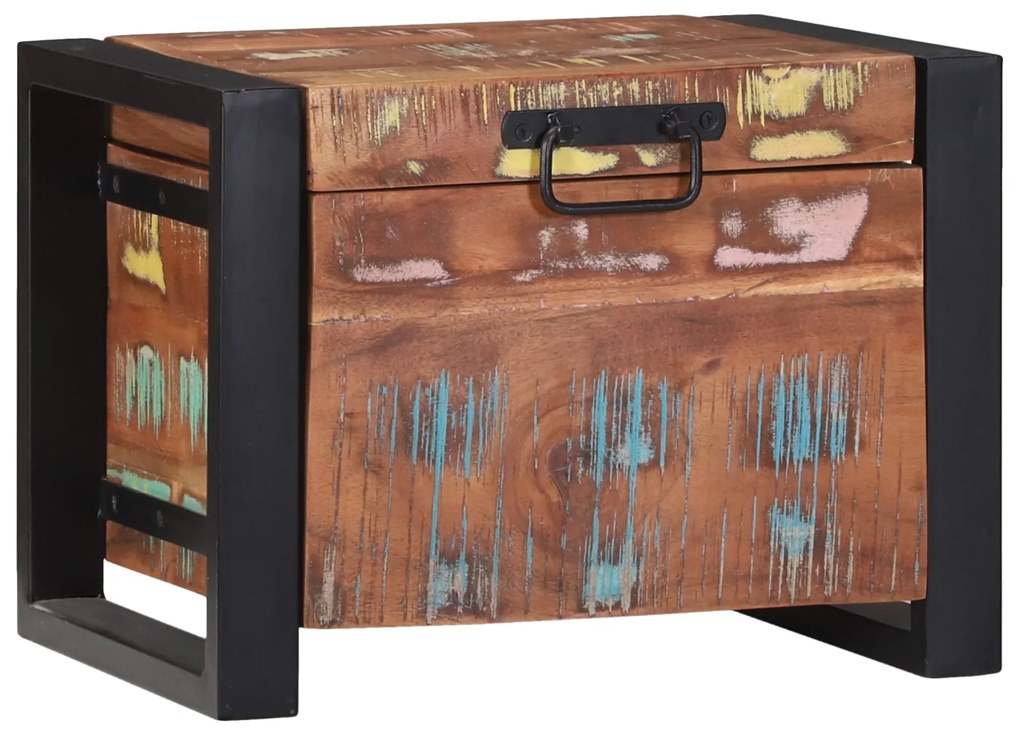 Baús de Armazenamento 40x30x30cm Madeira Recuperada e Metal