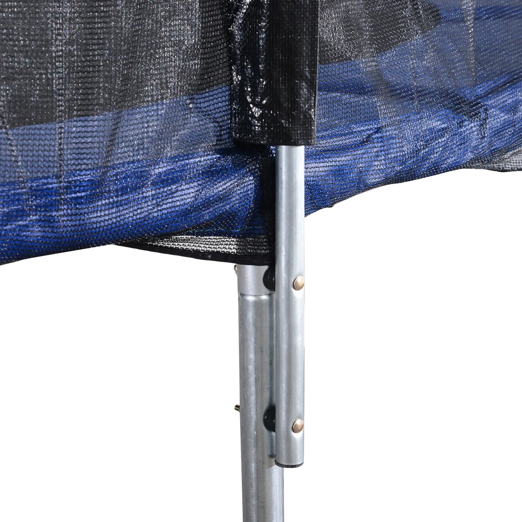 HOMCOM Trampolim de Jardim Φ244cm Trampolim para Crianças e Adultos cm Rede de Segurança Cobertura nas Bordas e Escada para Exterior Azul