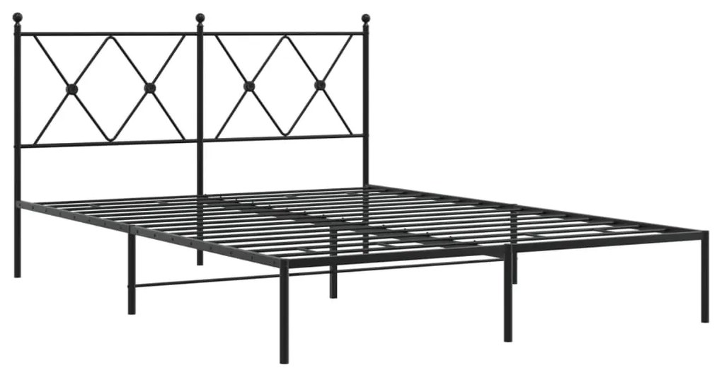 Estrutura de cama com cabeceira 140x200 cm metal preto