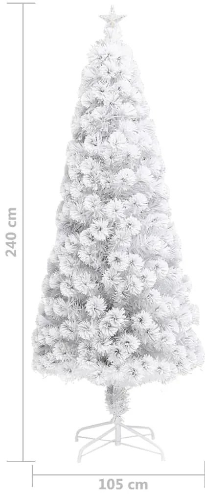 Árvore Natal artificial pré-iluminada 240 cm fibra ótica branco