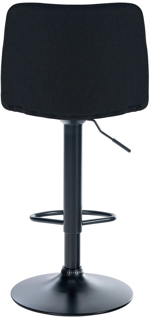 Banco de bar Lex em tecido e com estrutura preta 45 x 89-110 x 46 cm Preto