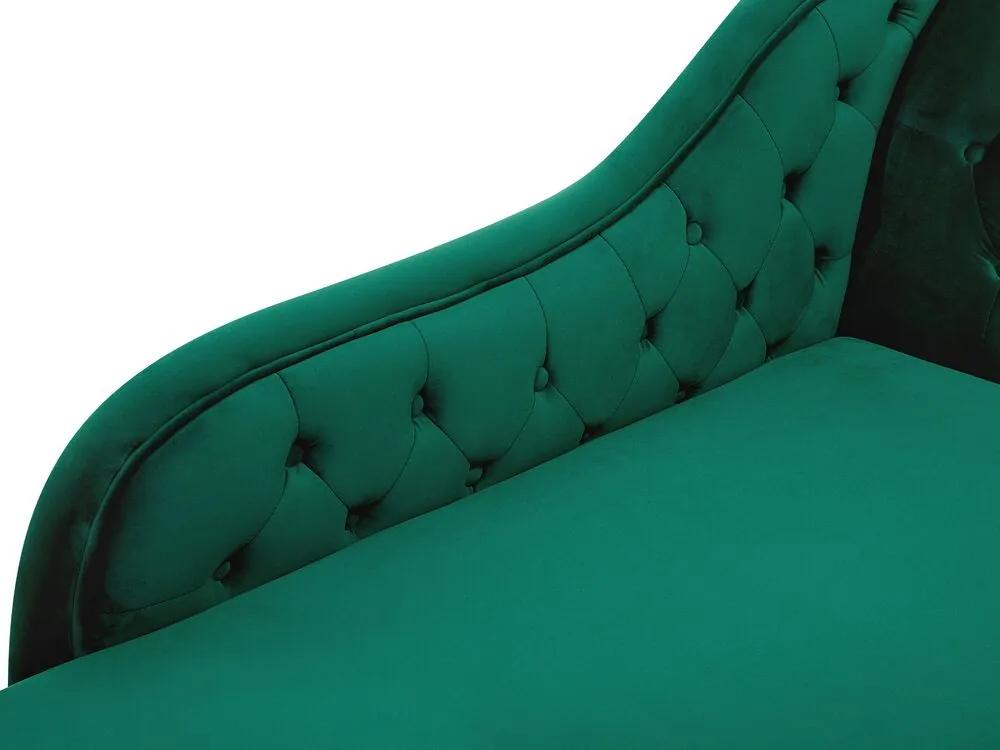 Chaise-longue à direita em veludo verde NIMES Beliani