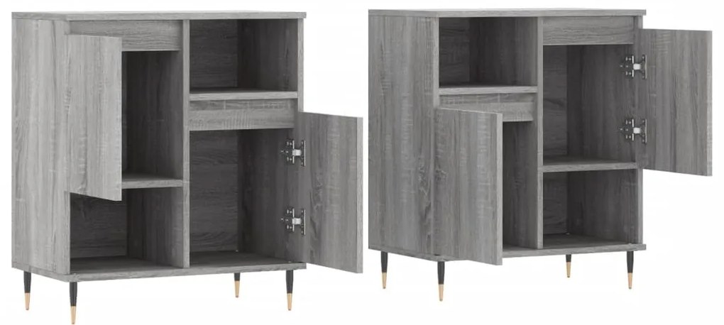 Aparadores 2 pcs derivados de madeira cinzento sonoma