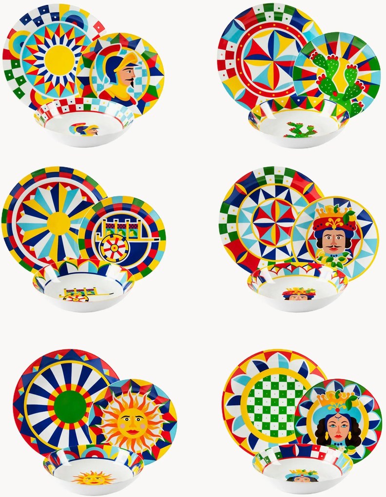 Conjunto de loiça em porcelana Sicilian Rhapsody, 6 pessoas, conjunto de 18