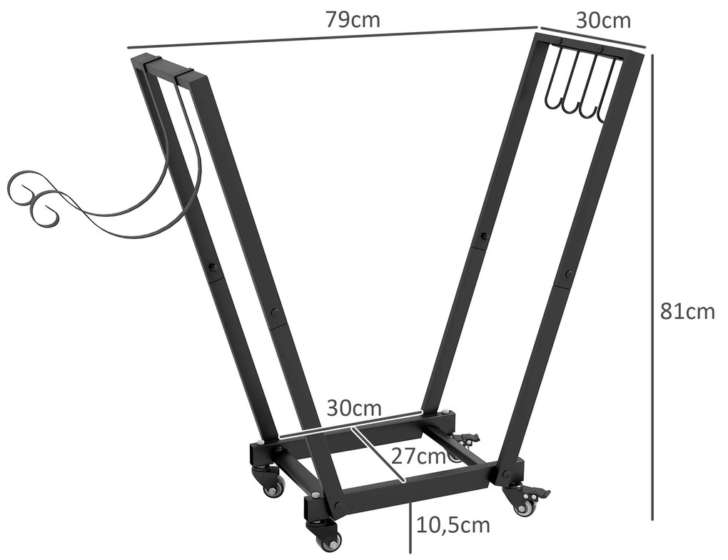 Outsunny Suporte para Lenha Suporte para Lenha Metálico Lenheiro de Ex
