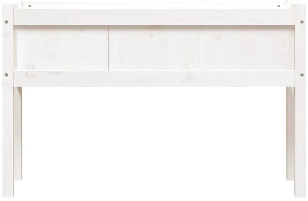 Floreira de jardim c/ pernas 110x31x70 cm pinho maciço branco