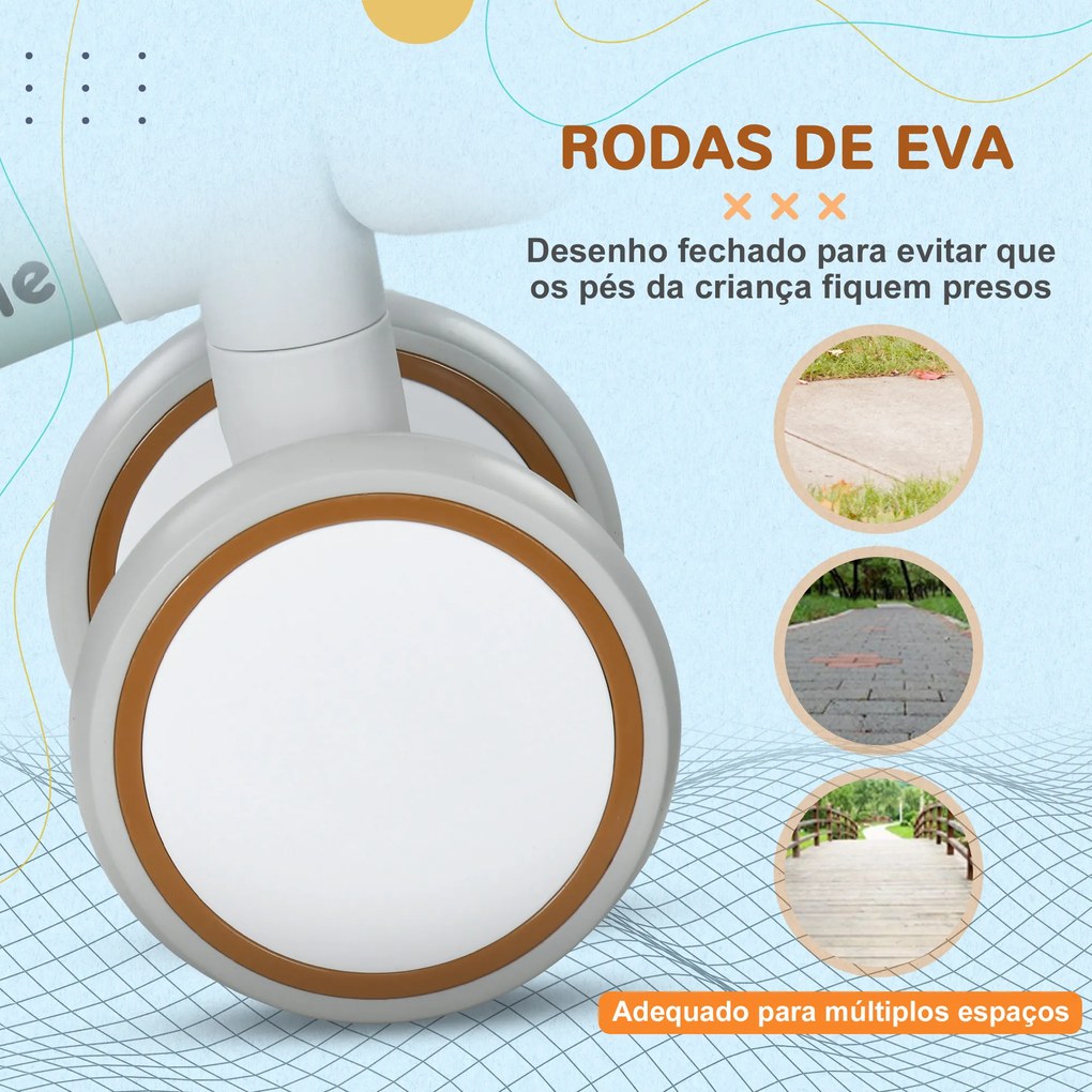 Bicicleta sem Pedais para Crianças de 12-36 Meses Bicicleta de Equilíbrio com Assento Ajustável 56x27x39 cm Verde