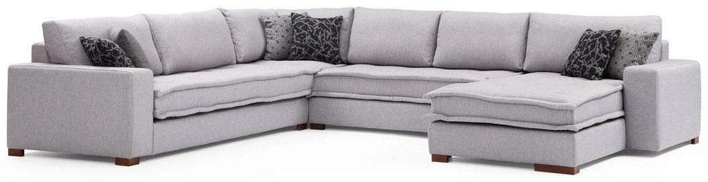 Sofá de Canto Lena – Cinzento Claro – 296 x 350 x 190 cm