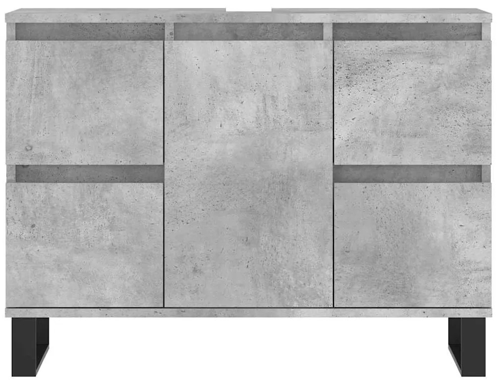 Móvel casa de banho 80x33x60 cm derivados madeira cinza cimento