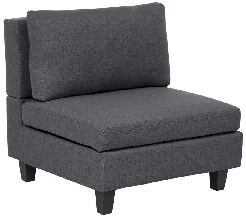 Módulo de cadeira de 1 lugar em tecido cinzento escuro UNSTAD Beliani