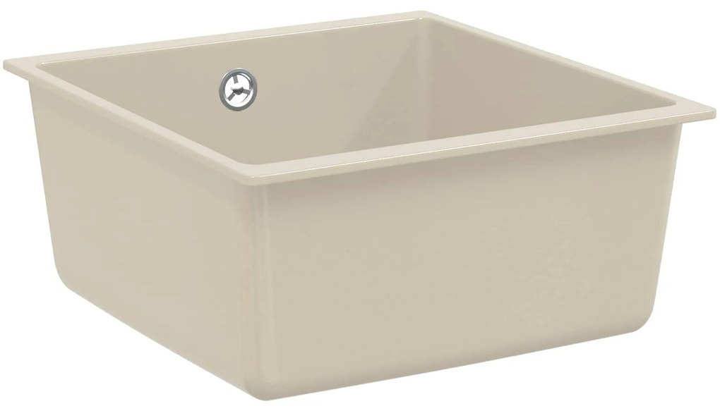 vidaXL Pia Bege 430 x 460 mm 80% Quartzo e 20% Resina