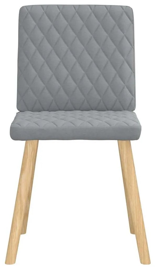 Cadeiras de jantar 4 pcs tecido cinzento-claro