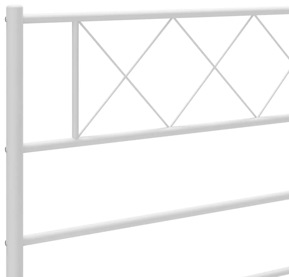 Estrutura de cama com cabeceira e pés 100x190 cm metal branco