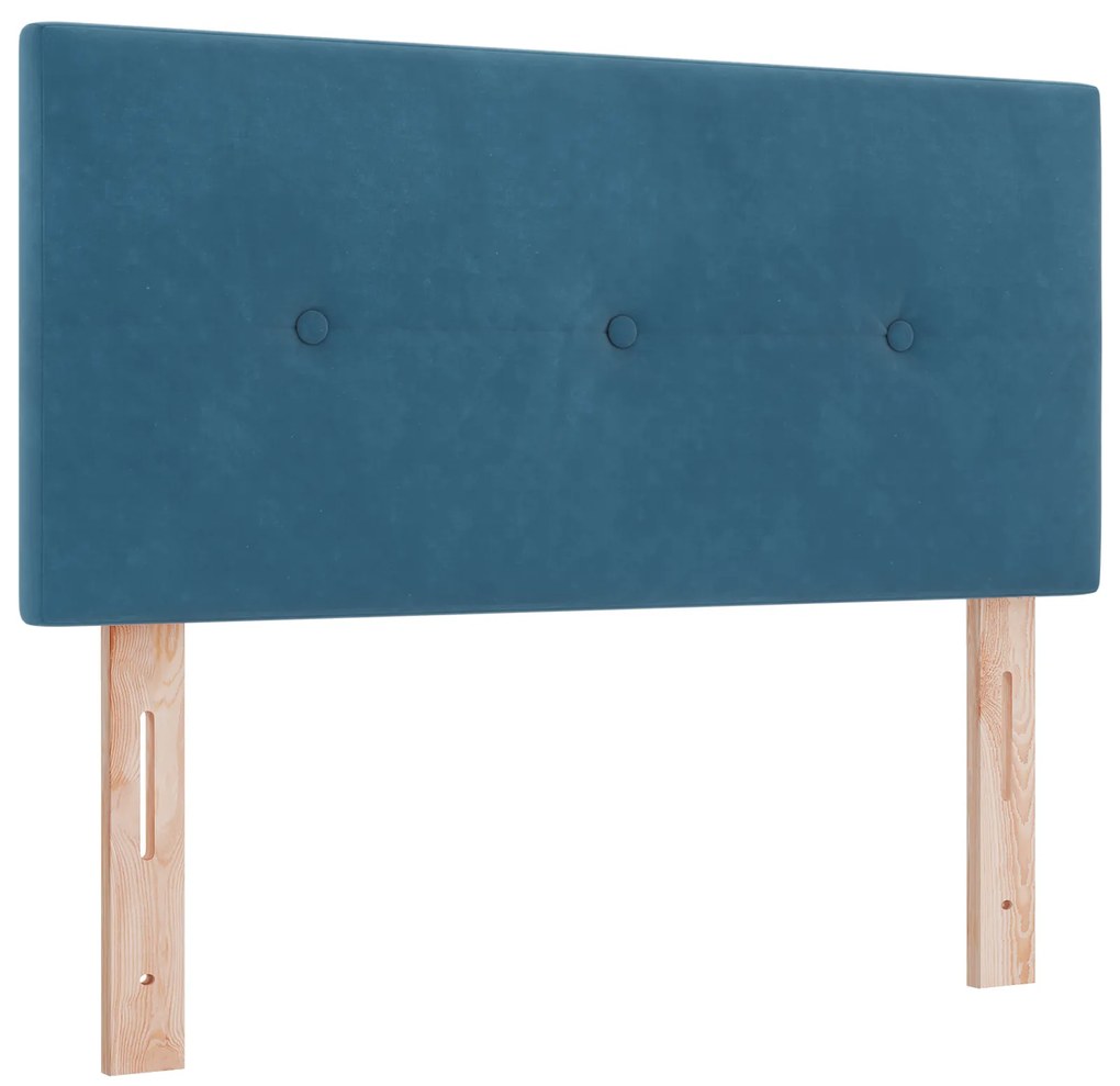 Cama Box com Colchão vidaXL Azul Escuro 80x200 cm Veludo