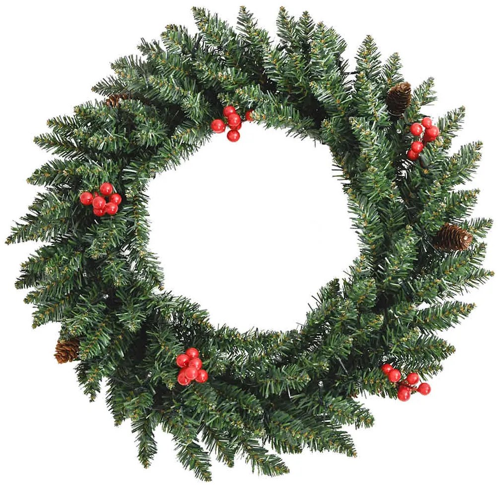 Árvores Natal artificiais 2pcs c/ coroa de Natal/grinalda/LEDs