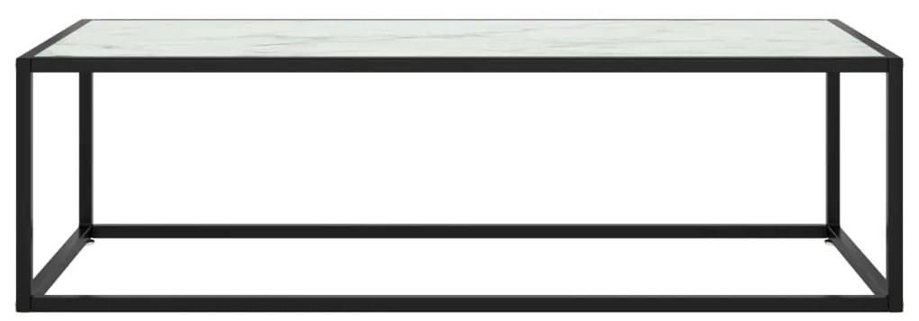 Mesa de centro 120x50x35 cm preto com vidro mármore branco