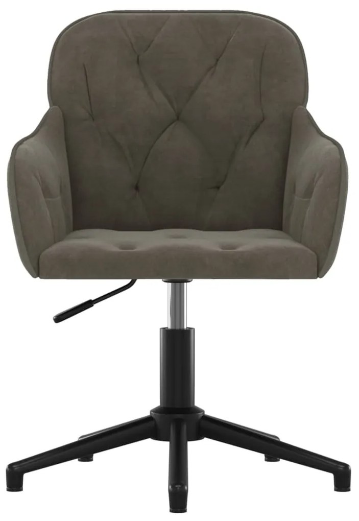 Cadeiras de jantar giratórias 2 pcs veludo cinzento-escuro