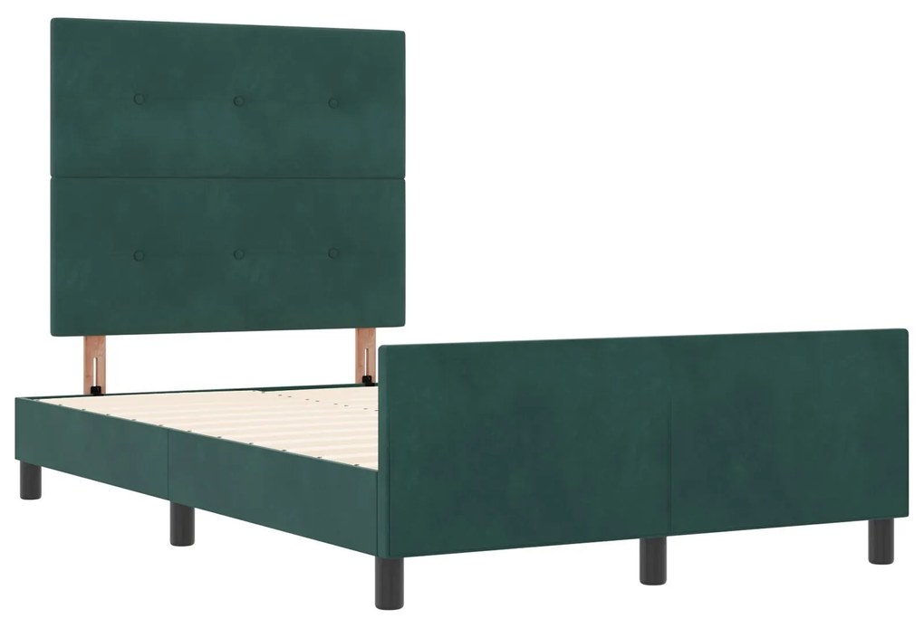 Cama vidaXL Verde Escuro 120x200 cm Veludo
