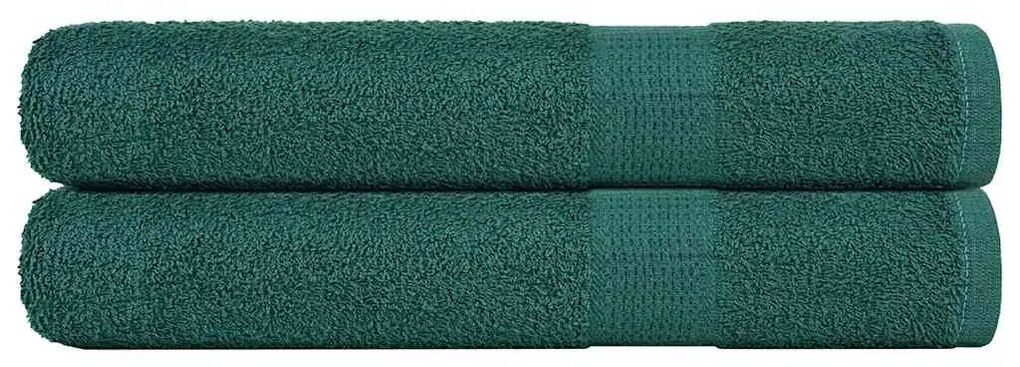 Toalhas de sauna 2 pcs 80x200 cm 360 gsm 100% algodão verde