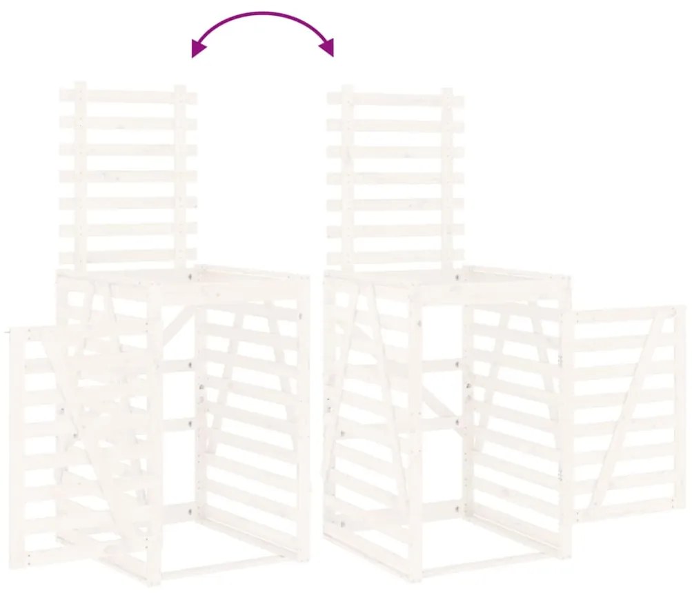 Abrigo para caixote do lixo 84x90x128,5 cm pinho maciço branco