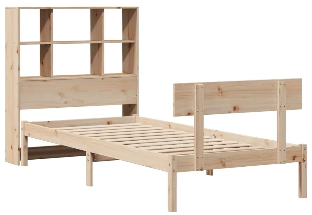 Cama com estante sem colchão 90x200 cm pinho maciço