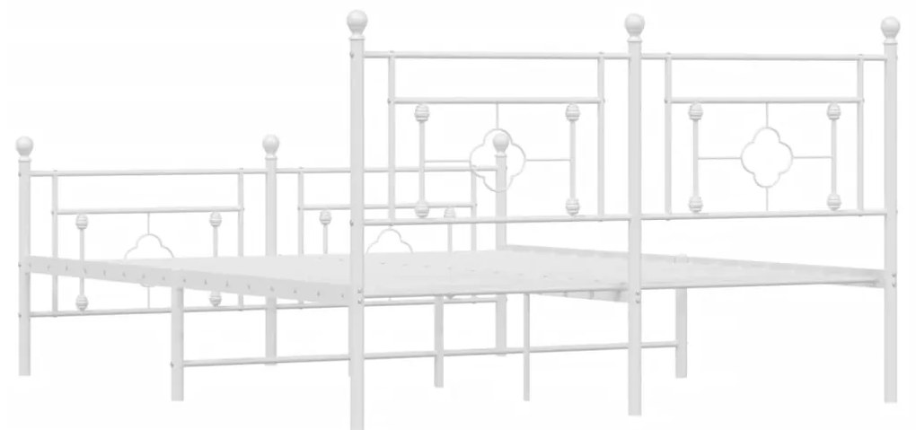 Estrutura de cama com cabeceira e pés 150x200 cm metal branco