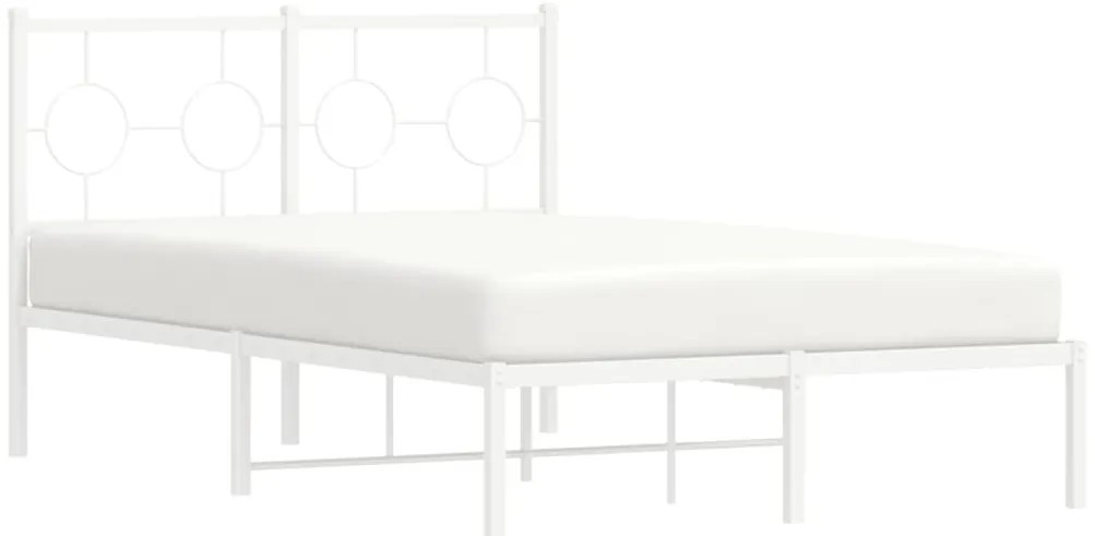 Estrutura de cama com cabeceira 120x200 cm metal branco