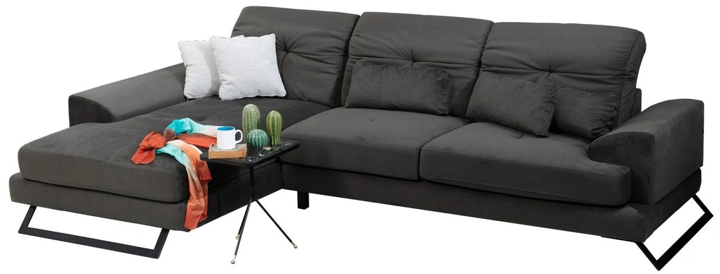 Sofá de Canto Frido – Antracite – 304 cm x 190 cm
