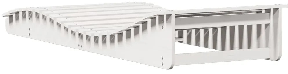 Espreguiçadeira 205x80x31,5 cm madeira de pinho maciça branco