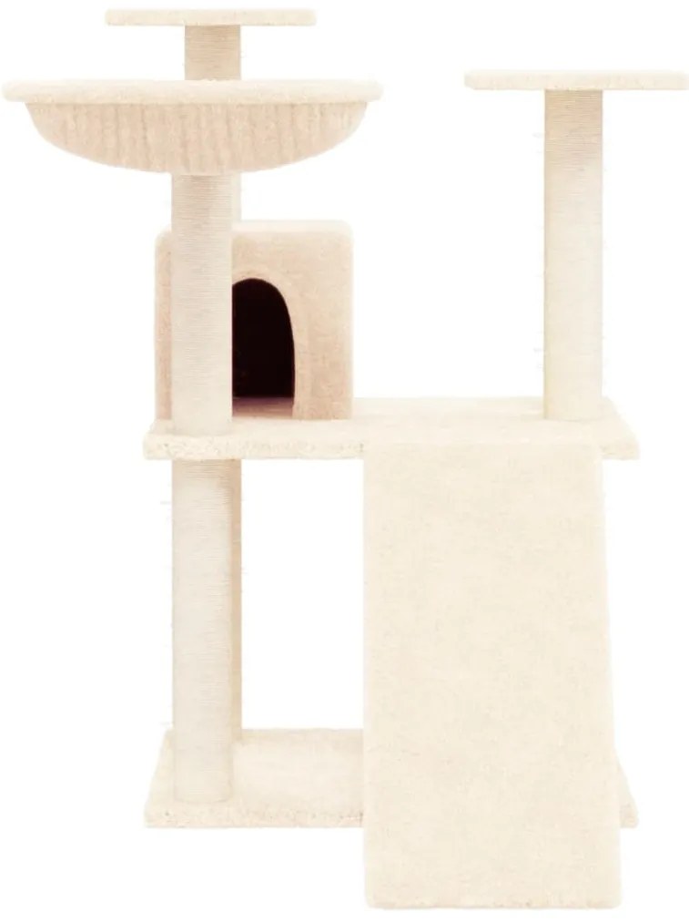 Árvore para gatos c/ postes arranhadores sisal 83 cm cor creme