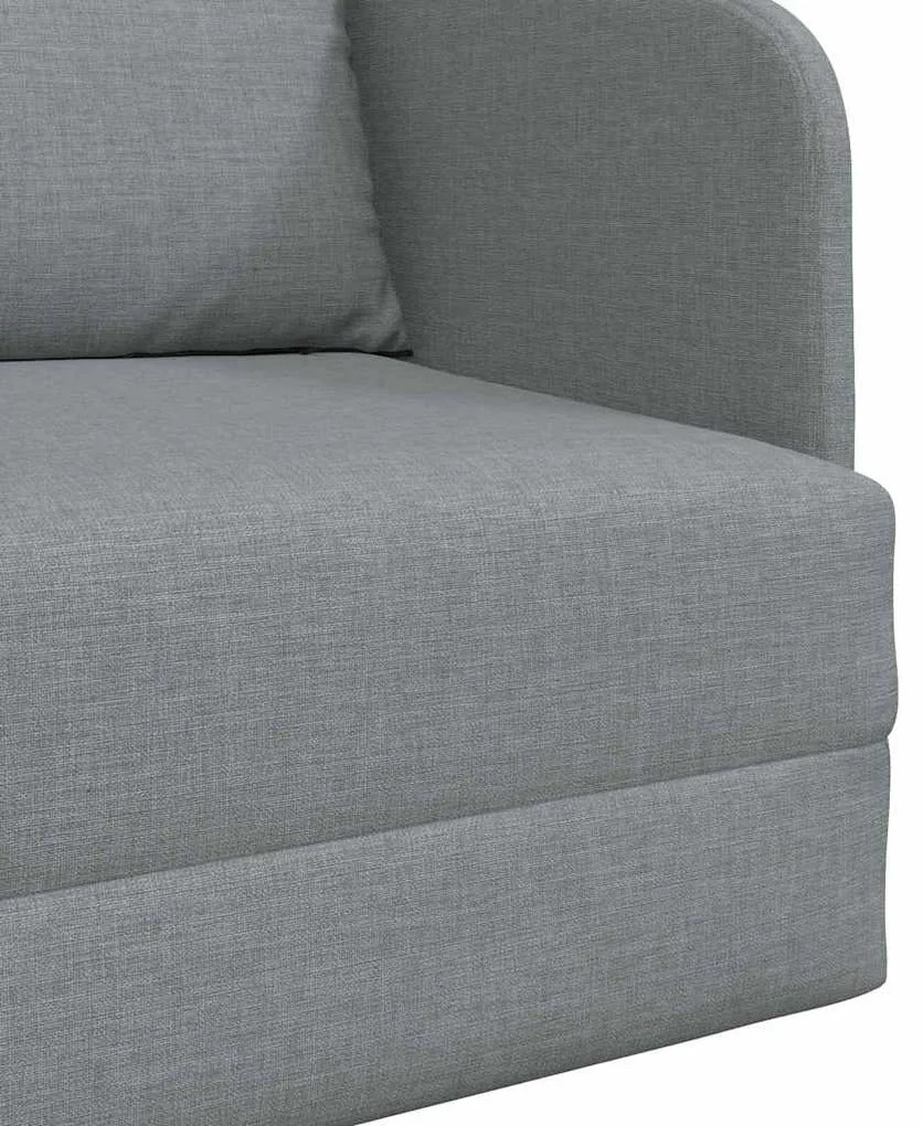 Sofá Cama de Chão 2-em-1 Cinza Claro 65x80x83 cm Tecido