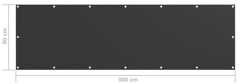 Tela de varanda 90x300 cm tecido Oxford antracite