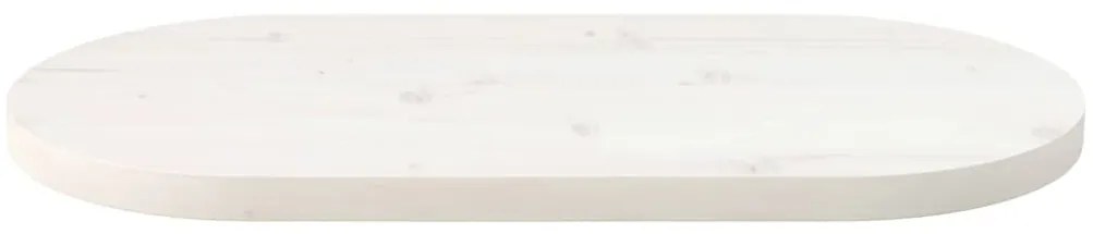 Tampo de mesa oval 70x35x2,5 cm pinho maciço branco