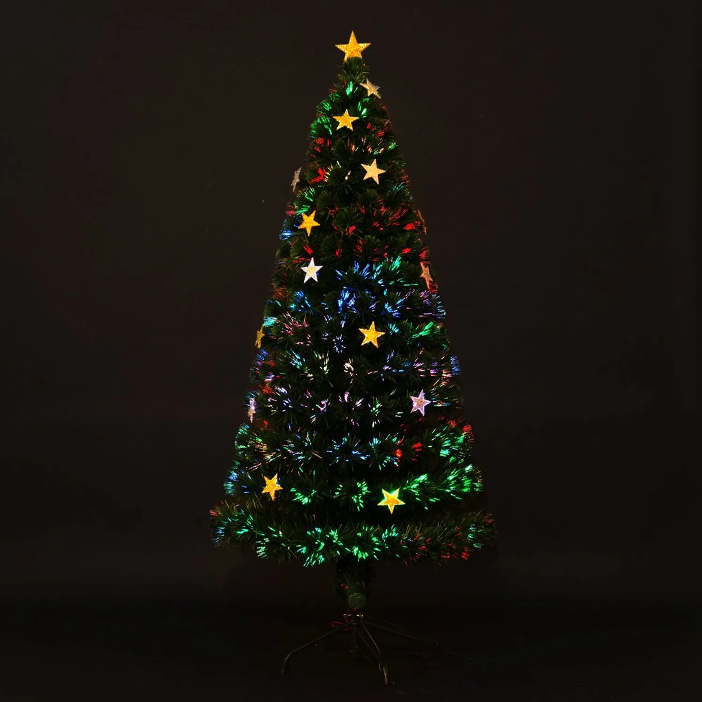 Árvore de Natal Verde Φ 80 x 180 cm Árvore de Fibra Óptica com 28 Luzes
