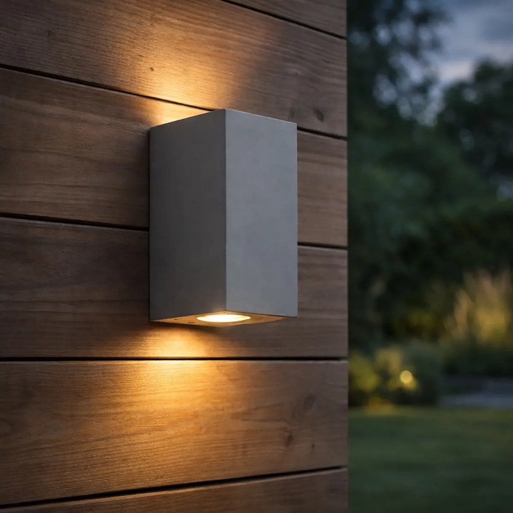 Candeeiro de parede exterior moderno cinzento 2-luzes IP44 - Pompei