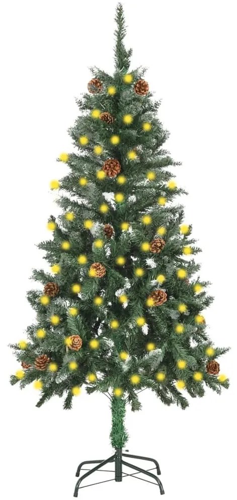 vidaXL Árvore de Natal pré-iluminada com pinhas 150 cm