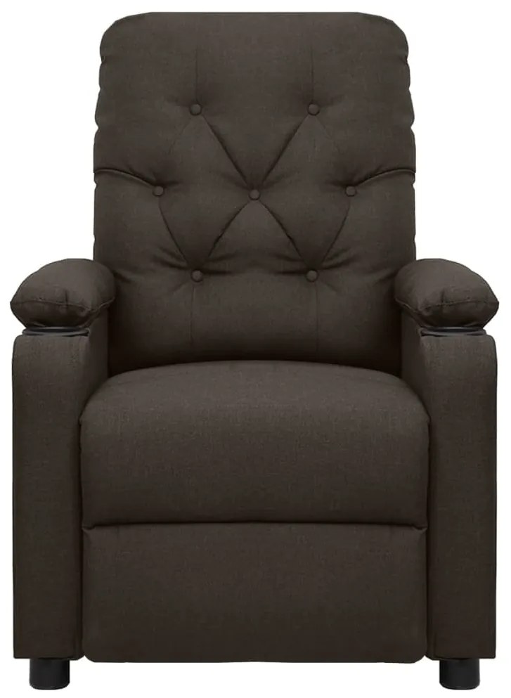 Poltrona elevatória tecido castanho-escuro