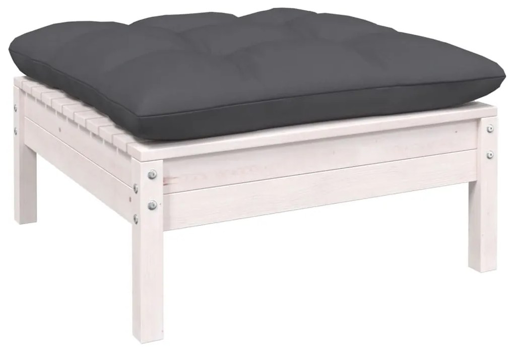 9 pcs conj. lounge de jardim com almofadões antracite pinho